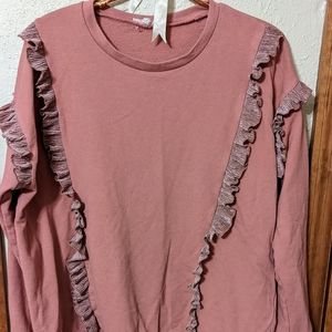Pink Ruffle Sweatshirt
